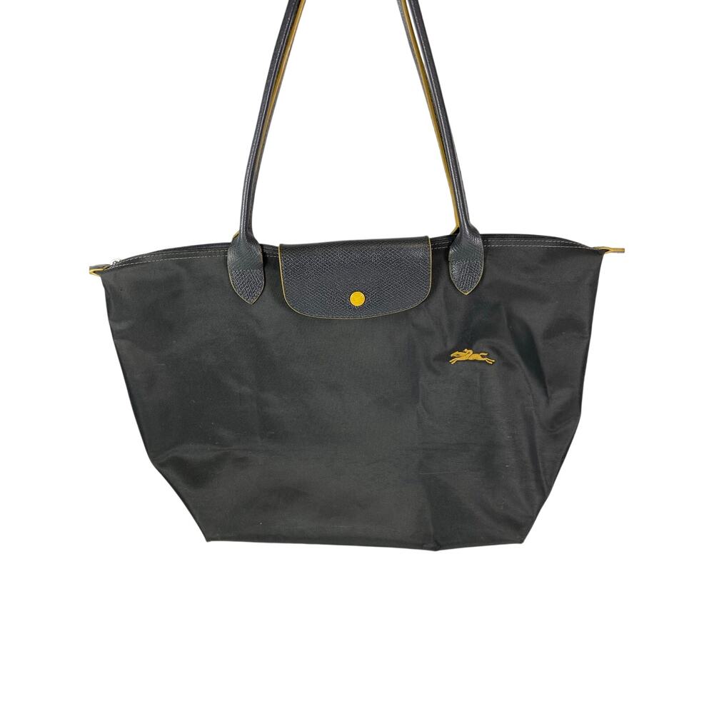 Longchamp Le Pliage Large Nylon Tote Shoulder Bag Dark Gray - Picture 4 of 16